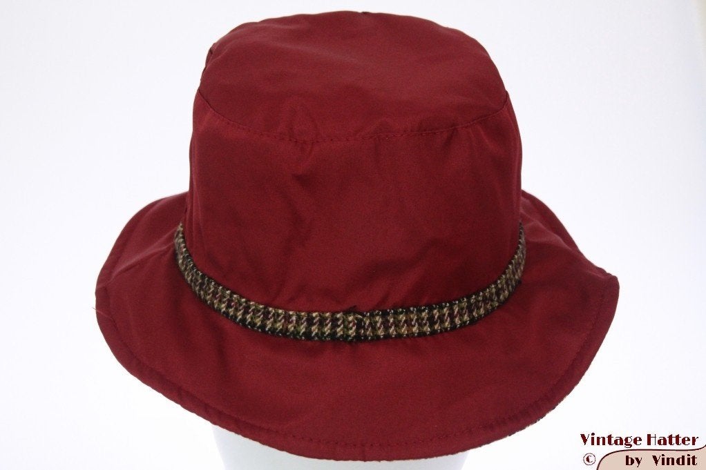 buckethat Vissershoed Hawkins donker rood 56, 57 en 58 nieuw, 56 of 57 cm (M, 7 of 7⅛ inch), Hoed, Hawkins, Nieuw