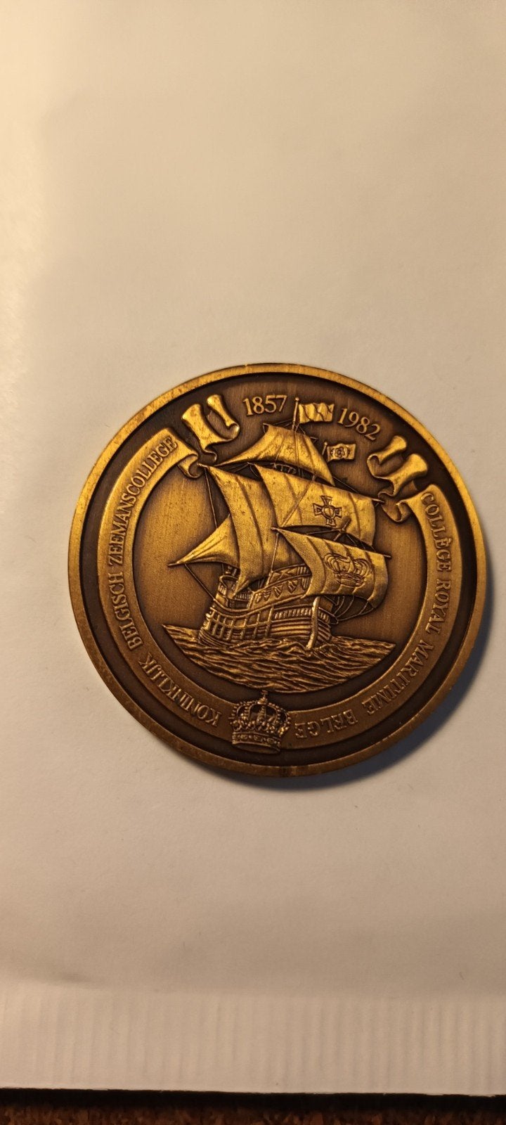 Antwerpen Penning - Koninklijk Marine College 1857-1982, Postzegels en Munten, Ophalen of Verzenden