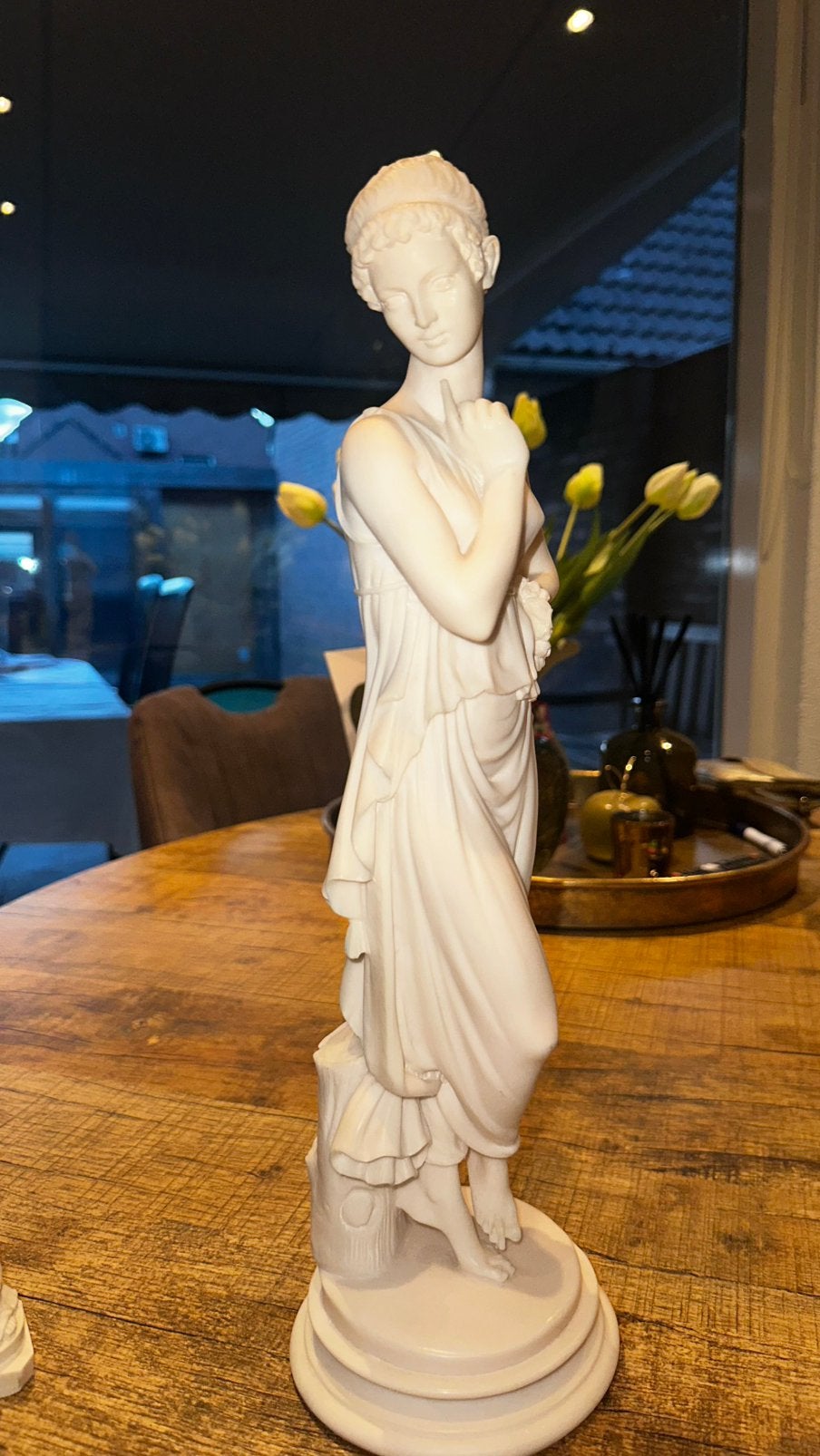 Grieks albaster beeld, 42 cm, Antiek en Kunst, Ophalen of Verzenden, 20 - 50 cm, Wit