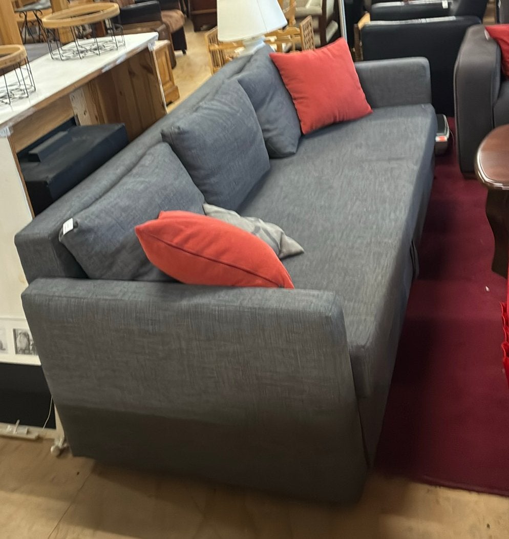 Grijze IKEA slaapbank friheten skiftebo, Gebruikt, Ikea, Tweepersoons, Ophalen of Verzenden