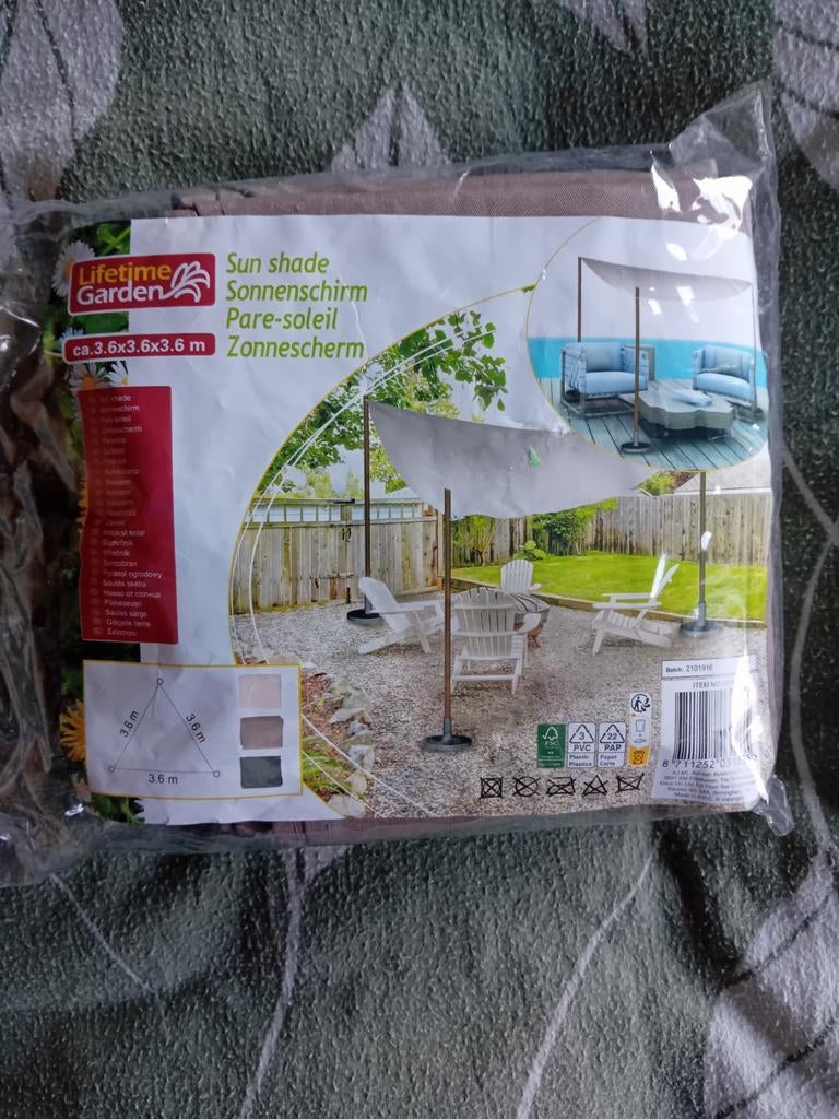 Lifetime Garden Zonnescherm 3.6x3.6x3.6 m, Ophalen of Verzenden, Nieuw, Knikarmscherm