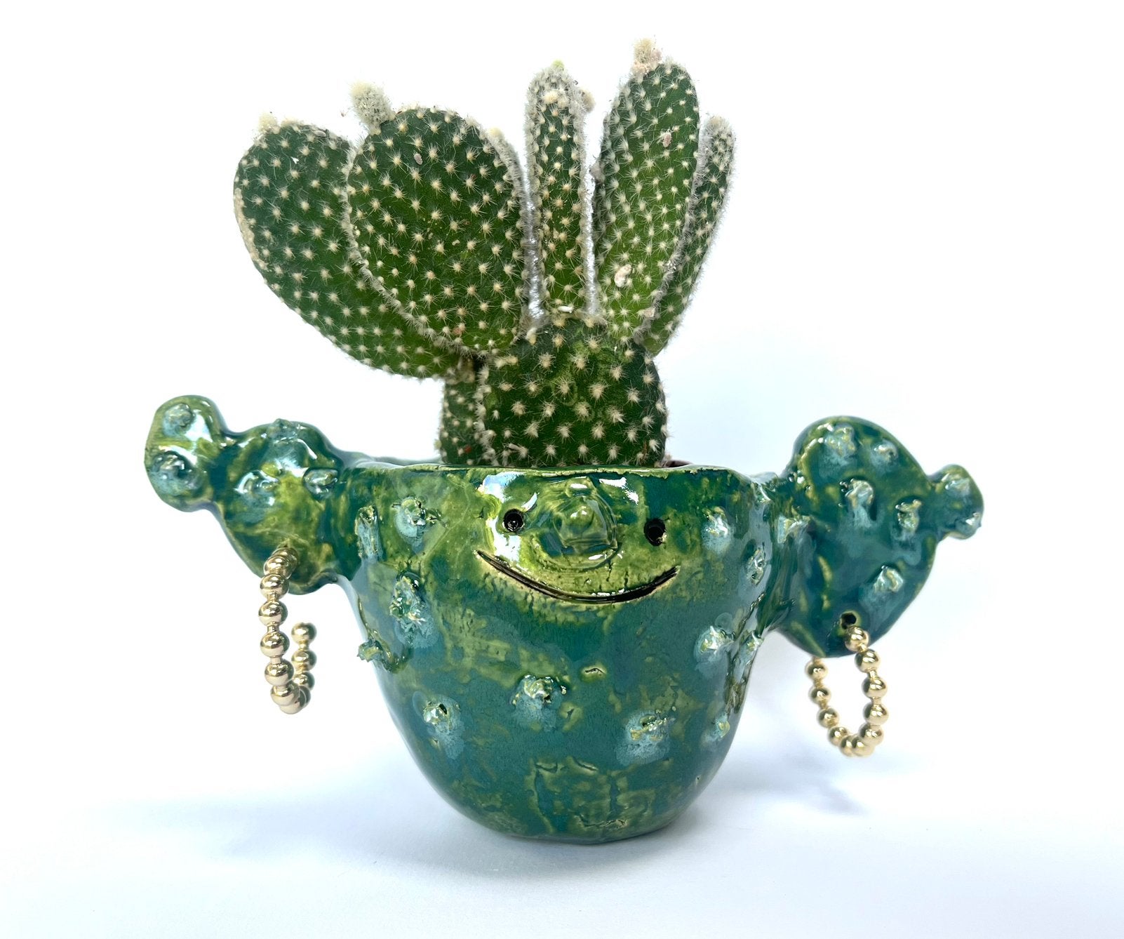 Bloempotje cactus met cactus, Ophalen of Verzenden, Nieuw, Steen/keramiek