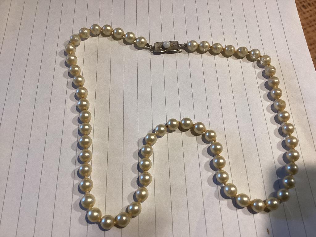 Halsketting  met parels en zilveren sluiting 925/1000 Lengt, Ophalen, Overige materialen, Ketting