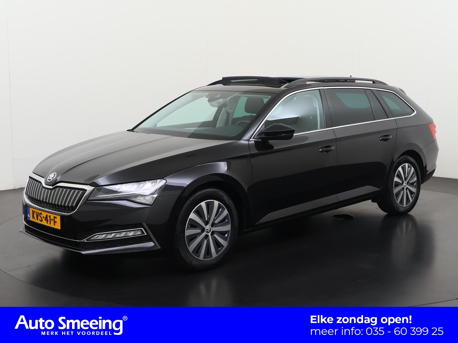 Skoda Superb Combi 1.4 TSI iV Ambition | Panoramadak | Trekh, Auto's, 12 maanden, Stof, Gebruikt, Zwart