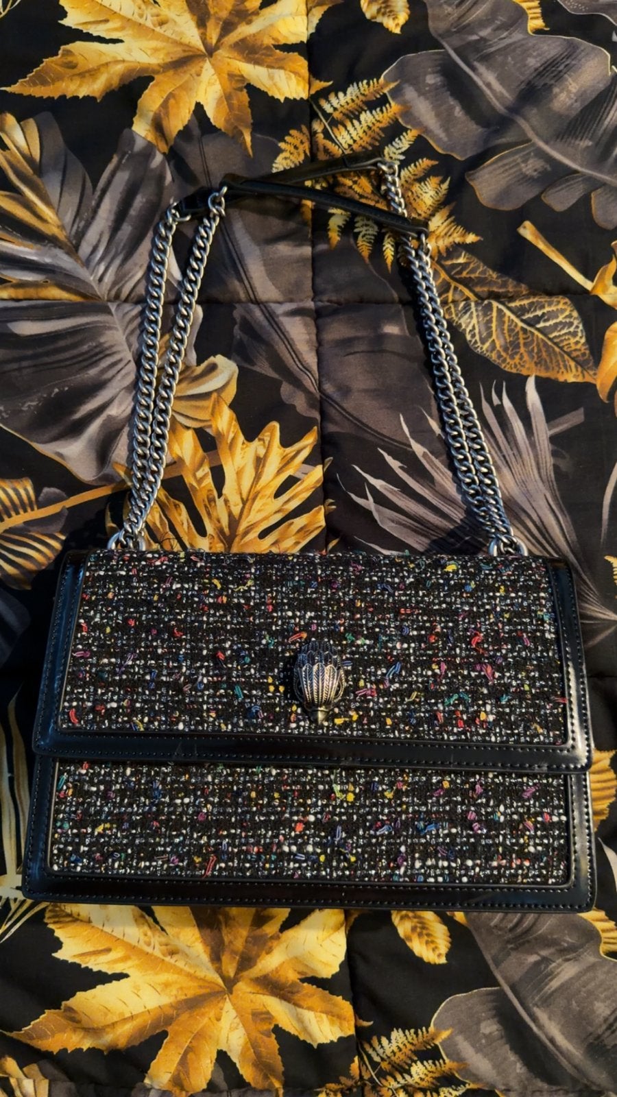 Kurt Geiger London Kensington tas - Zwart met kleurrijke acc, Ophalen of Verzenden, Zo goed als nieuw, Zwart, Schoudertasje