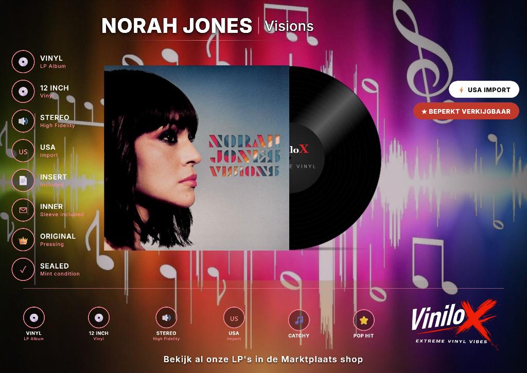 Norah Jones – Visions | LP Blue Note, 1960 tot 1980, Geseald, Ophalen of Verzenden, 12 inch