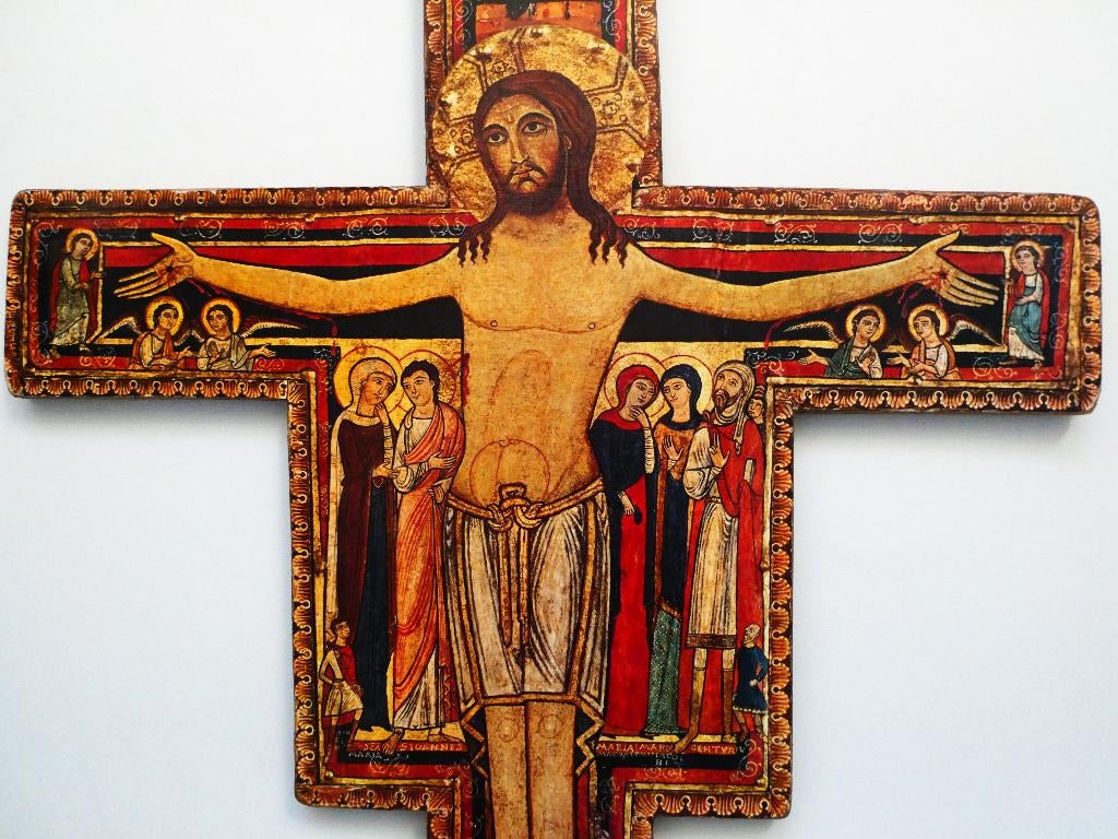 Groot kruis icoon San Damiano kerk Assisi Italy S Franciscus, Ophalen of Verzenden