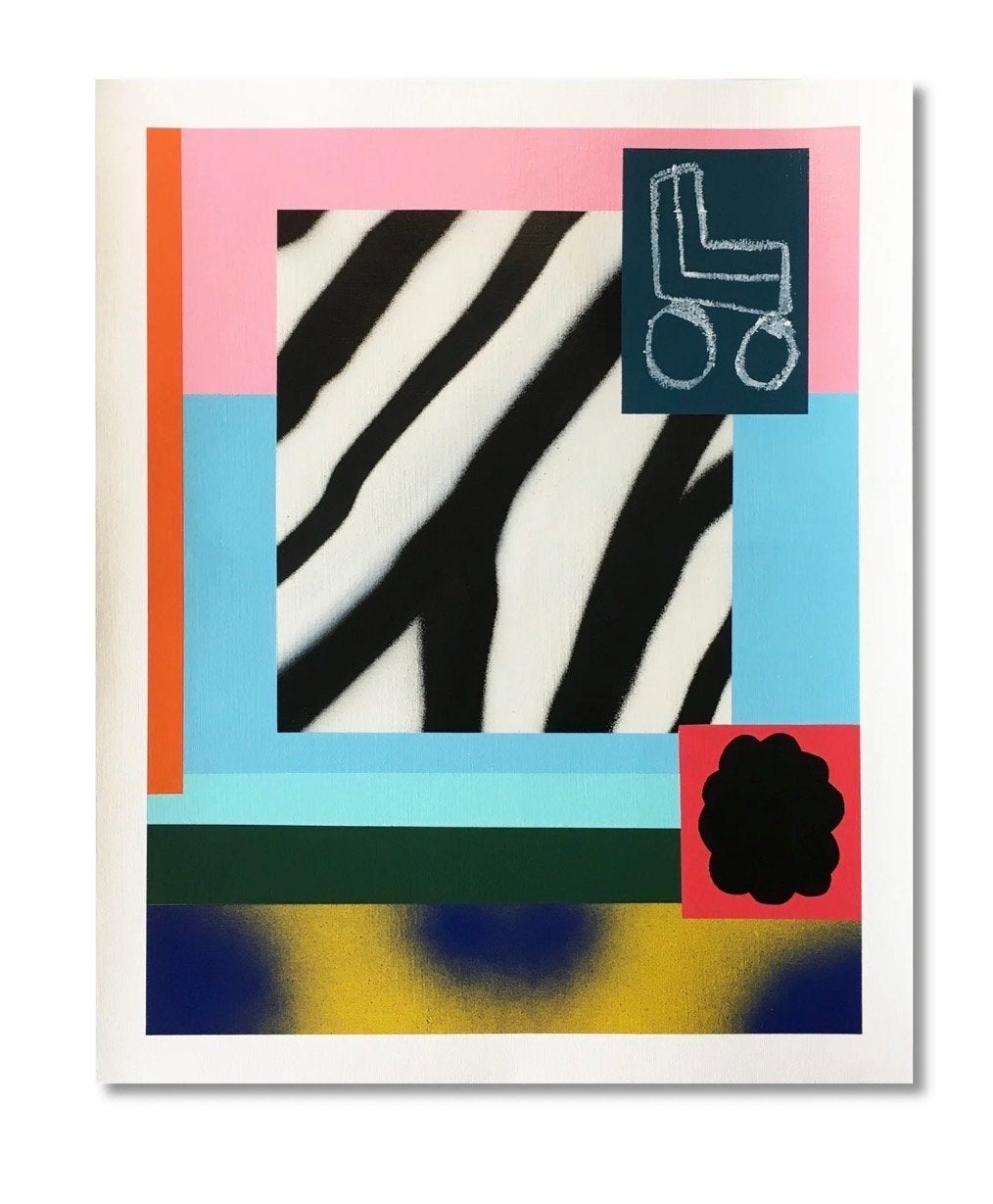 Jelmer Konjo - Zebra (Animal Barn Series), Antiek en Kunst, Papier/karton, Ophalen of Verzenden, Gemengde techniek, Dieren