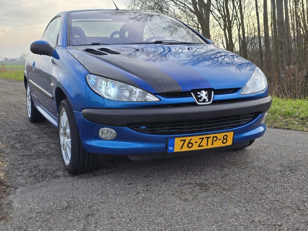 Peugeot 206 1.6 16V CC 2002 Blauw, Voorwielaandrijving, Stof, 4 cilinders, Cabriolet
