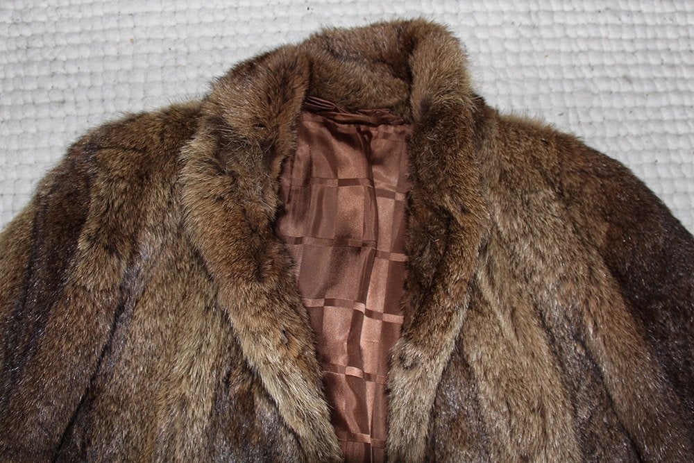 Chique Warme Vintage Bont Jas (L) € 100,-, Bruin, Maat 42/44 (L), Ophalen of Verzenden, Vintage
