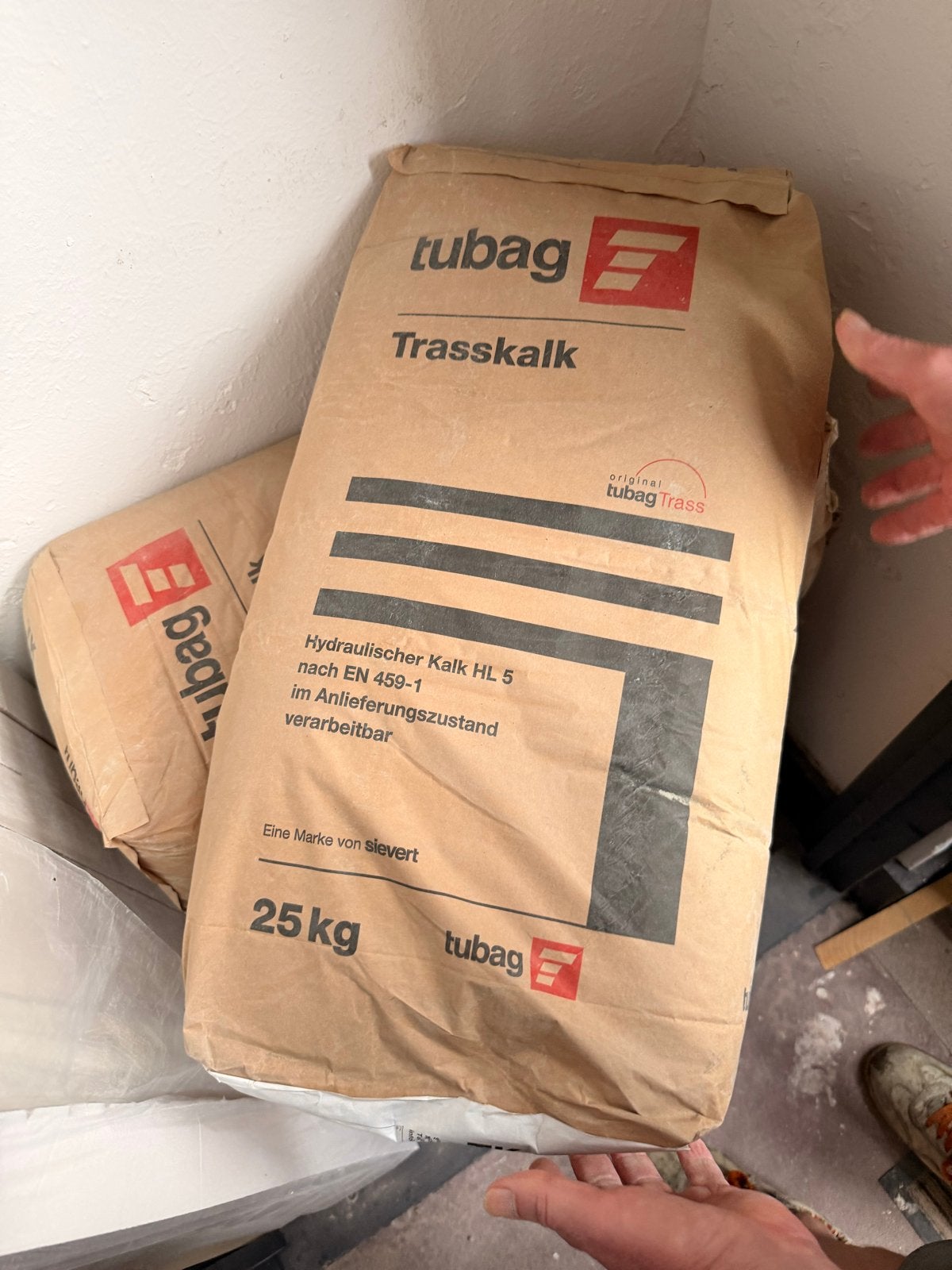 7 zakken Tubag Trasskalk - Hydr. Kalk HL 5 (25 kg), Ophalen, Nieuw