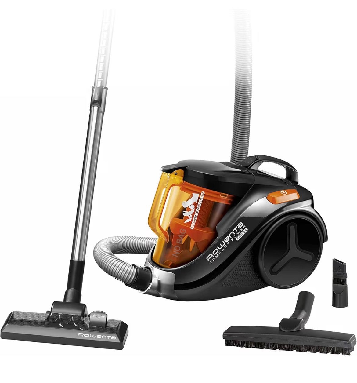 Rowenta Compact Power Cyclonic RO3753 stofzuiger, Witgoed en Apparatuur, Stofzuigers, Zo goed als nieuw, Reservoir, Ophalen, Rowenta