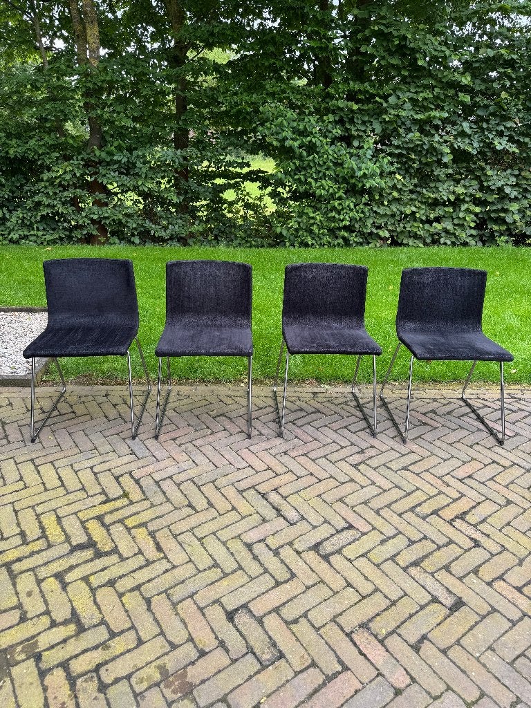 Eetkamerstoelen Ikea, Gebruikt, Zwart, Ophalen of Verzenden, Stof