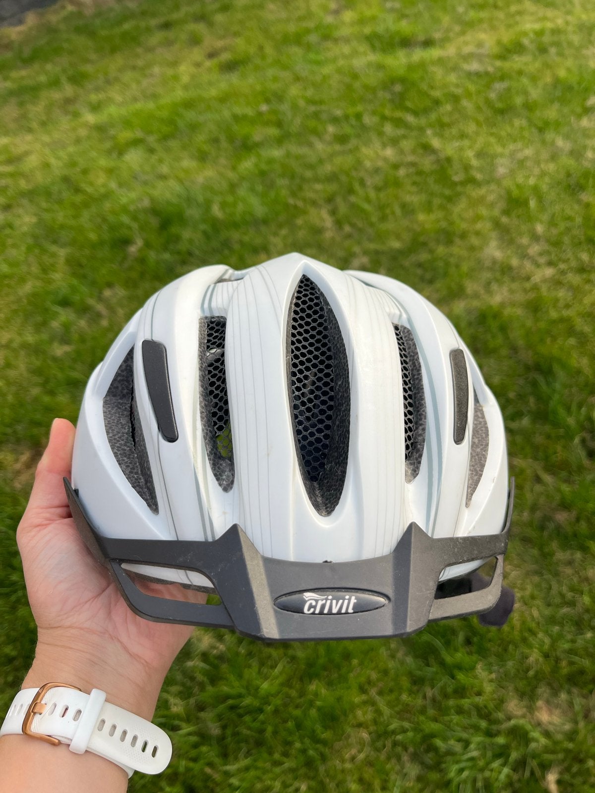 Witte Fietshelm - Crivit, Ophalen, Gebruikt, Heer of Dame