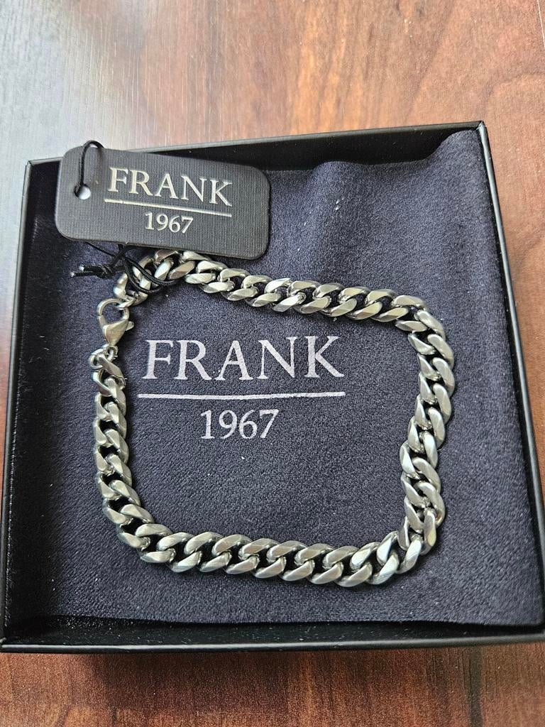 FRANK 1967 Heren Armband - Zilverkleurig Schakeldesign, Ophalen of Verzenden, Nieuw, Zilver, Staal
