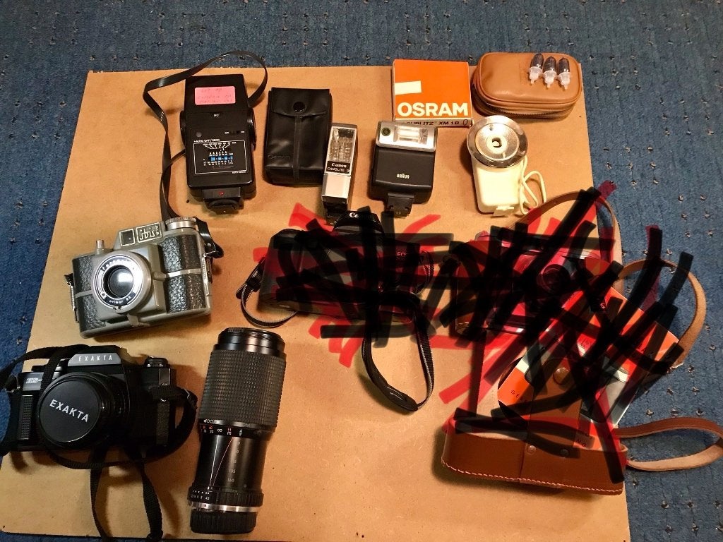 Vintage Camera’s, flitsers en meer., Audio, Tv en Foto, Ophalen, Gebruikt, Spiegelreflex, Overige Merken