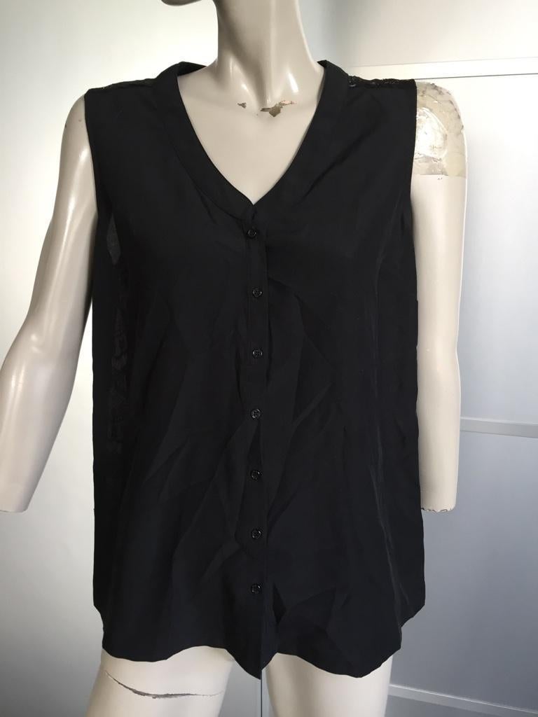 938 Zwart top met kant: maat S=36 blouse tuniek, Zwart, Ophalen of Verzenden, Zo goed als nieuw, Maat 36 (S)