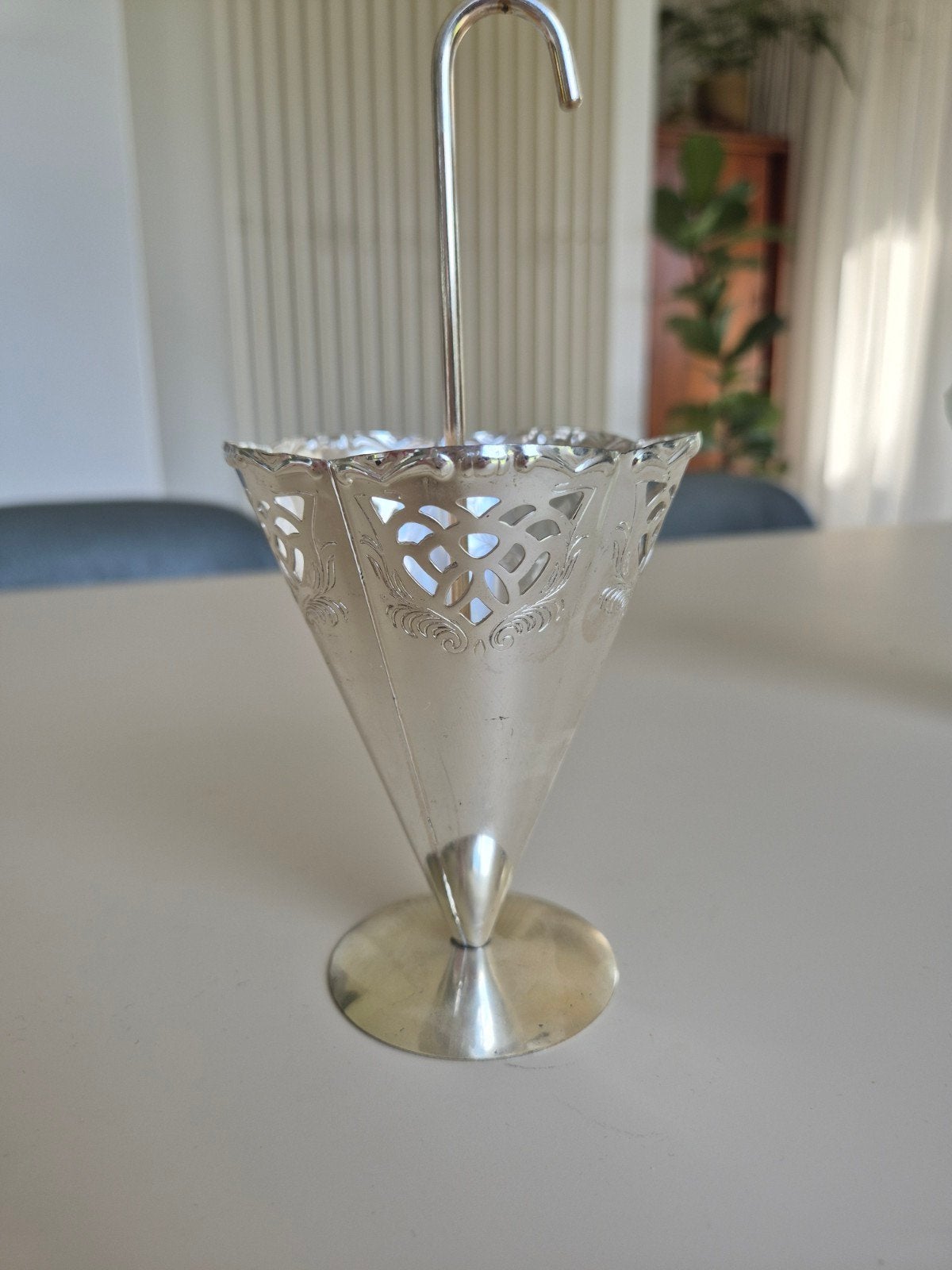 Vintage verzilverde servethouder, Ophalen of Verzenden, Overige materialen, Overige stijlen, Overige typen