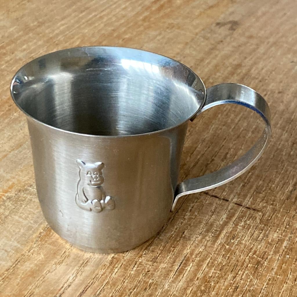 Vintage Gero rvs kinderbeker - beer, Ophalen of Verzenden