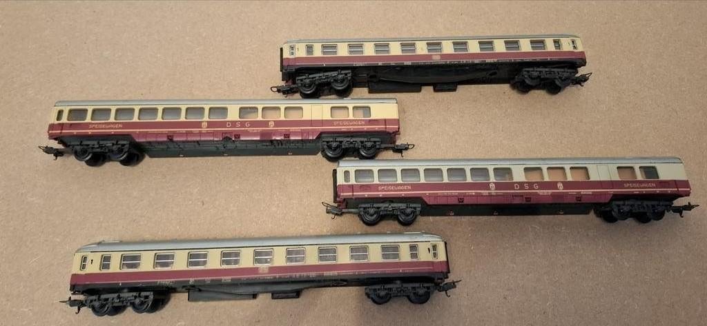 Lima H0 // TEE rijtuigen 4x, zacht prijsje, Gebruikt, Gelijkstroom, Wagon, Ophalen of Verzenden