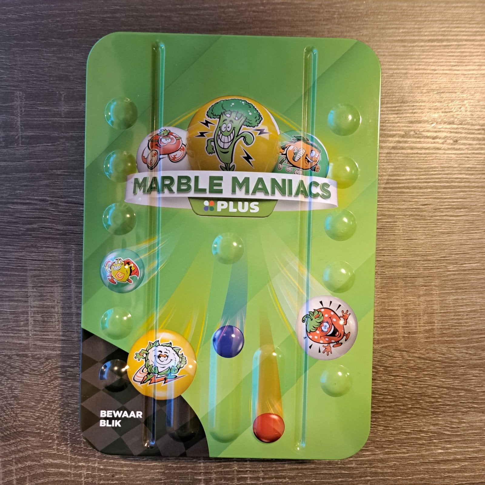 Marble Maniacs Plus Bewaarblik met knikkers, Ophalen of Verzenden, Zo goed als nieuw, Jongen of Meisje