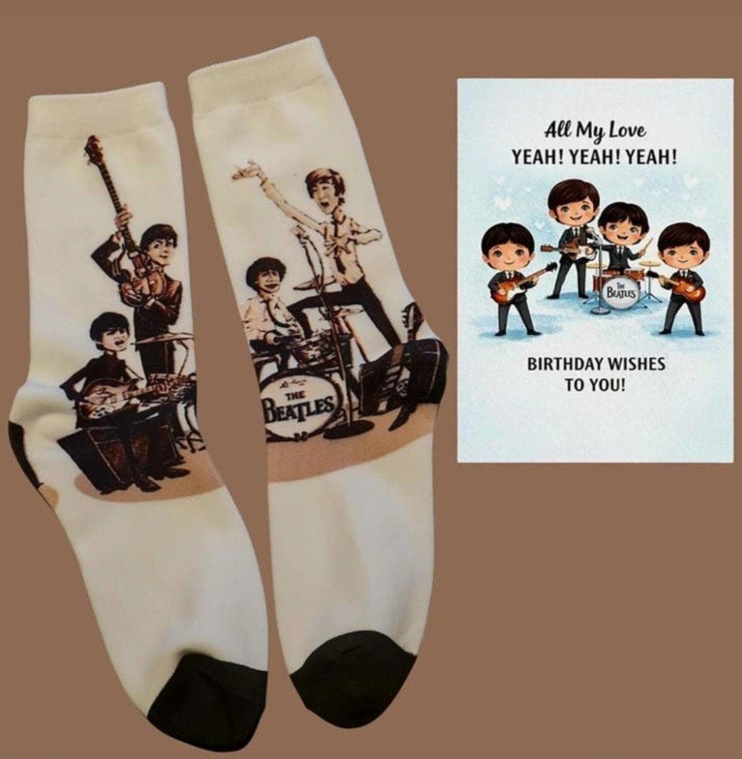 THE BEATLES SOKKEN + VERJAARDAGS KAART THE BEATLES, Ophalen of Verzenden, Nieuw