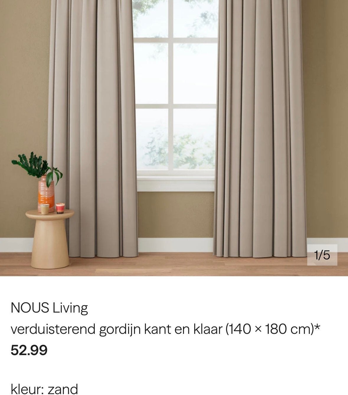 Verduisterende gordijnen twee stuks (Nous living), Huis en Inrichting, Overige merken, 180 cm, Ophalen of Verzenden, Polyester