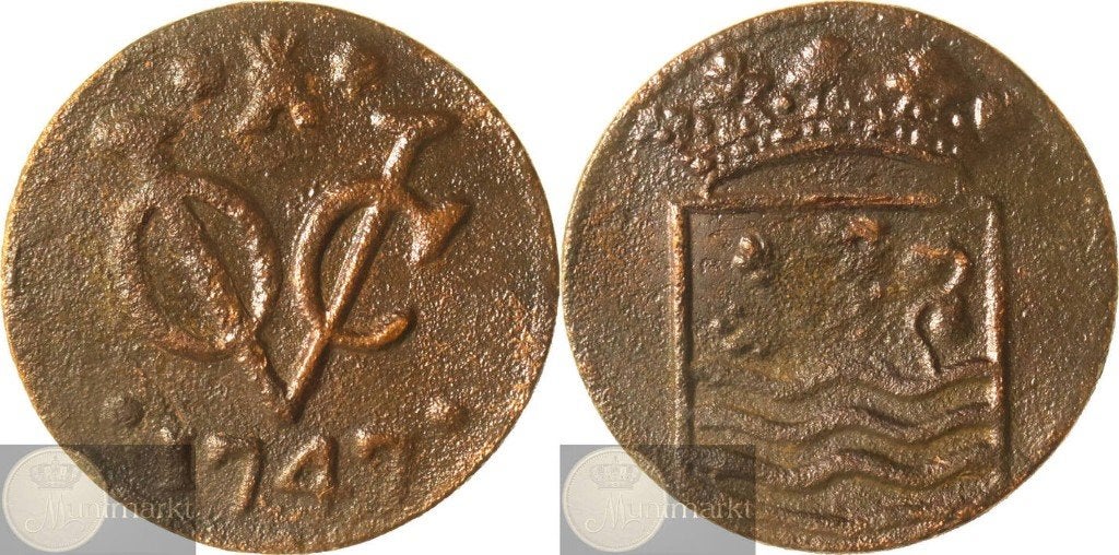 V.O.C. - Zeeland - Duit 1747 - Middelburg, Ophalen of Verzenden, Vóór koninkrijk, Overige waardes, Losse munt