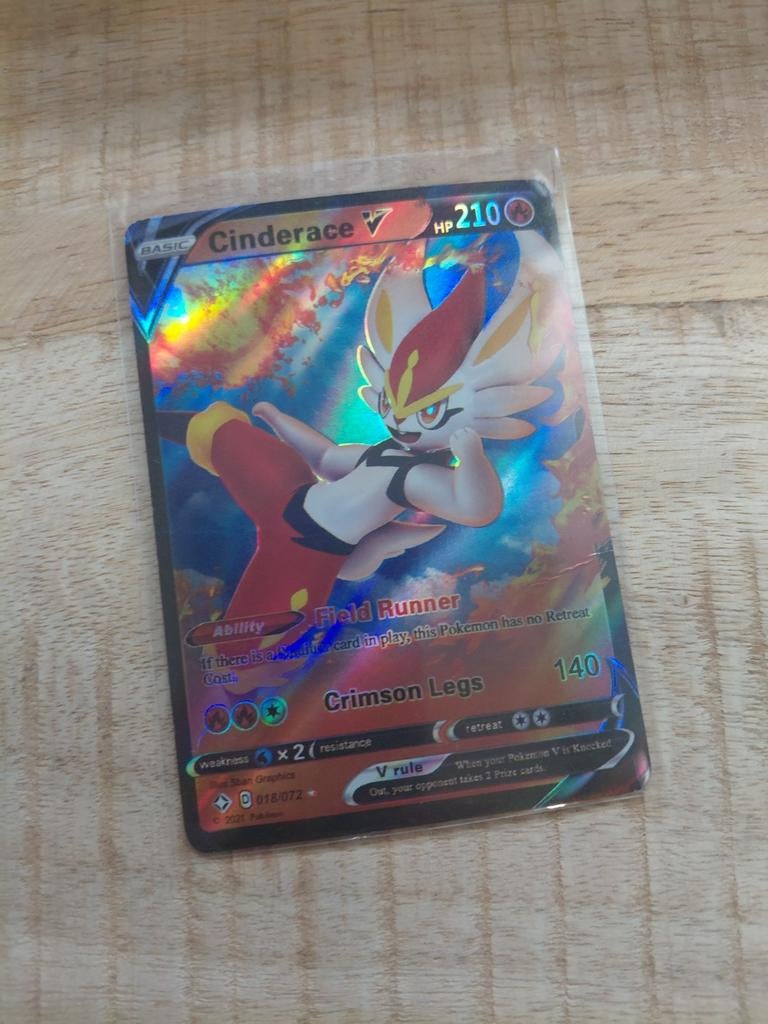Pokémon Kaart Cinderace V (Foil) - Zo goed als nieuw, Ophalen of Verzenden, Zo goed als nieuw, Losse kaart, Foil