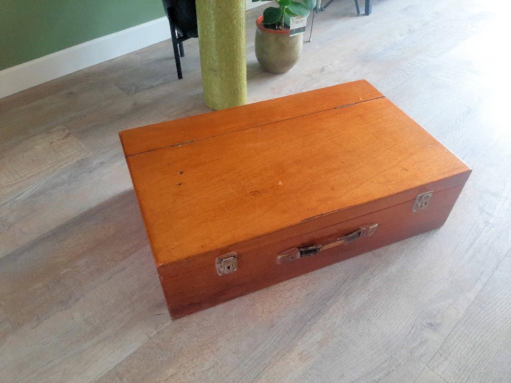 Teakhouten kist, Huis en Inrichting, Woonaccessoires | Kisten, Ophalen, Gebruikt, 50 tot 100 cm, Teakhout