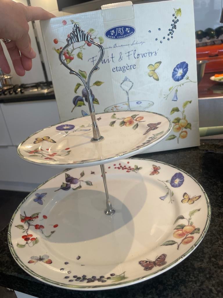 Janneke Brinkman etagères 'Fruit & Flowers' (2 stuks), Ophalen of Verzenden, Zo goed als nieuw