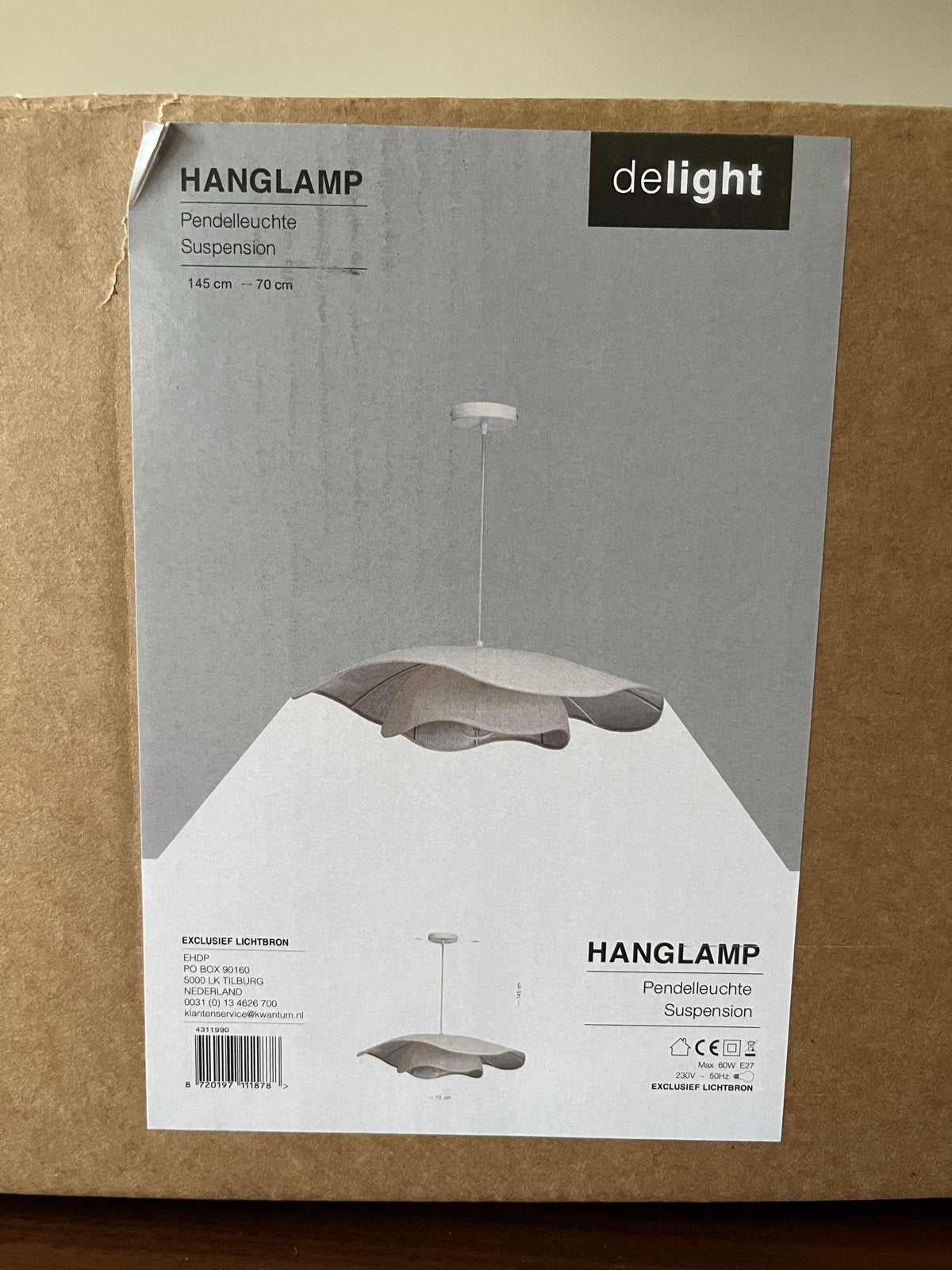 Nieuwe Kwantum hanglamp - verkeerde maat gekocht, Huis en Inrichting, Lampen | Hanglampen, Ophalen, Nieuw