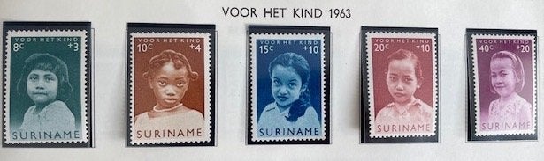 1963 Surinaamse Kinderen  5x , Ophalen of Verzenden, Postfris