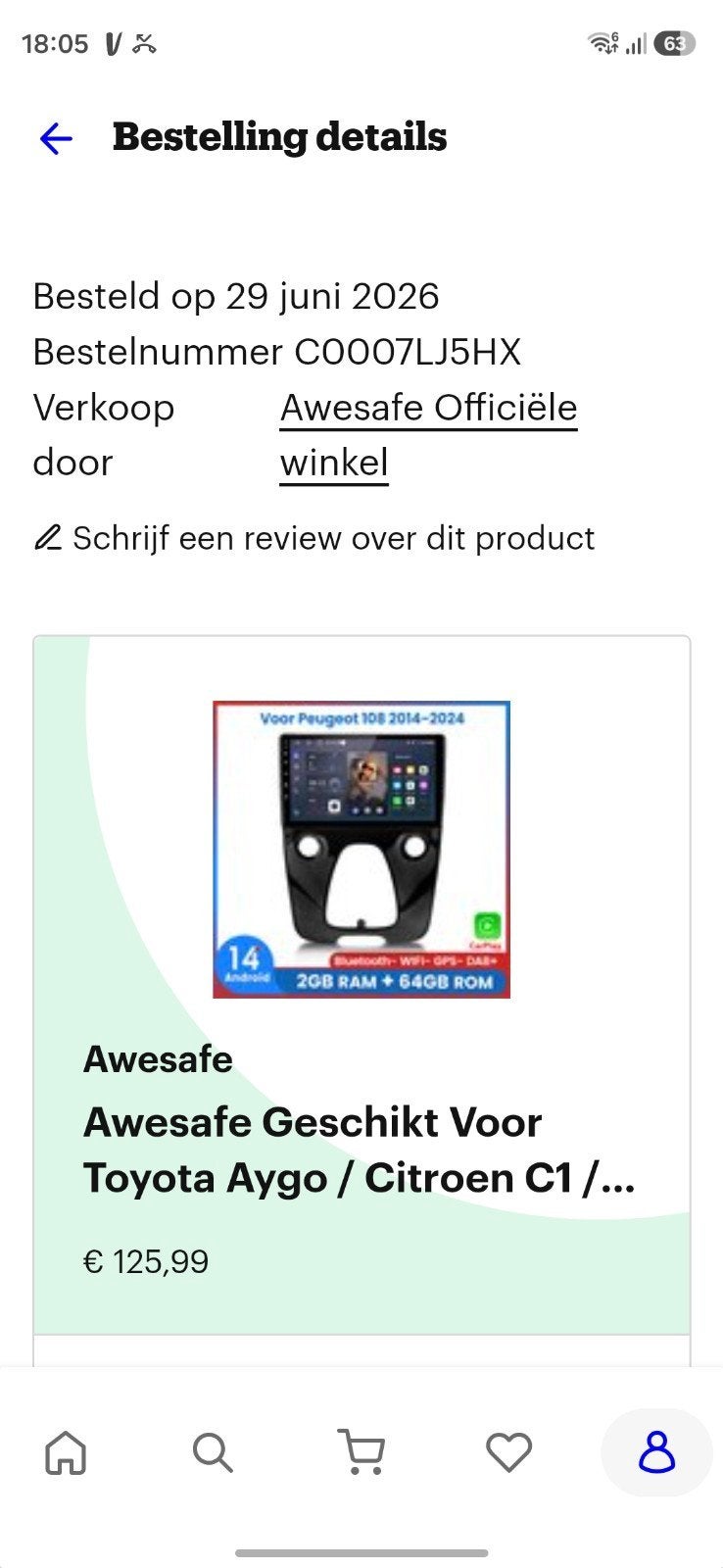 Autoradio Android voor Peugeot 108, Toyota Aygo, Citroën C1, Ophalen of Verzenden, Zo goed als nieuw