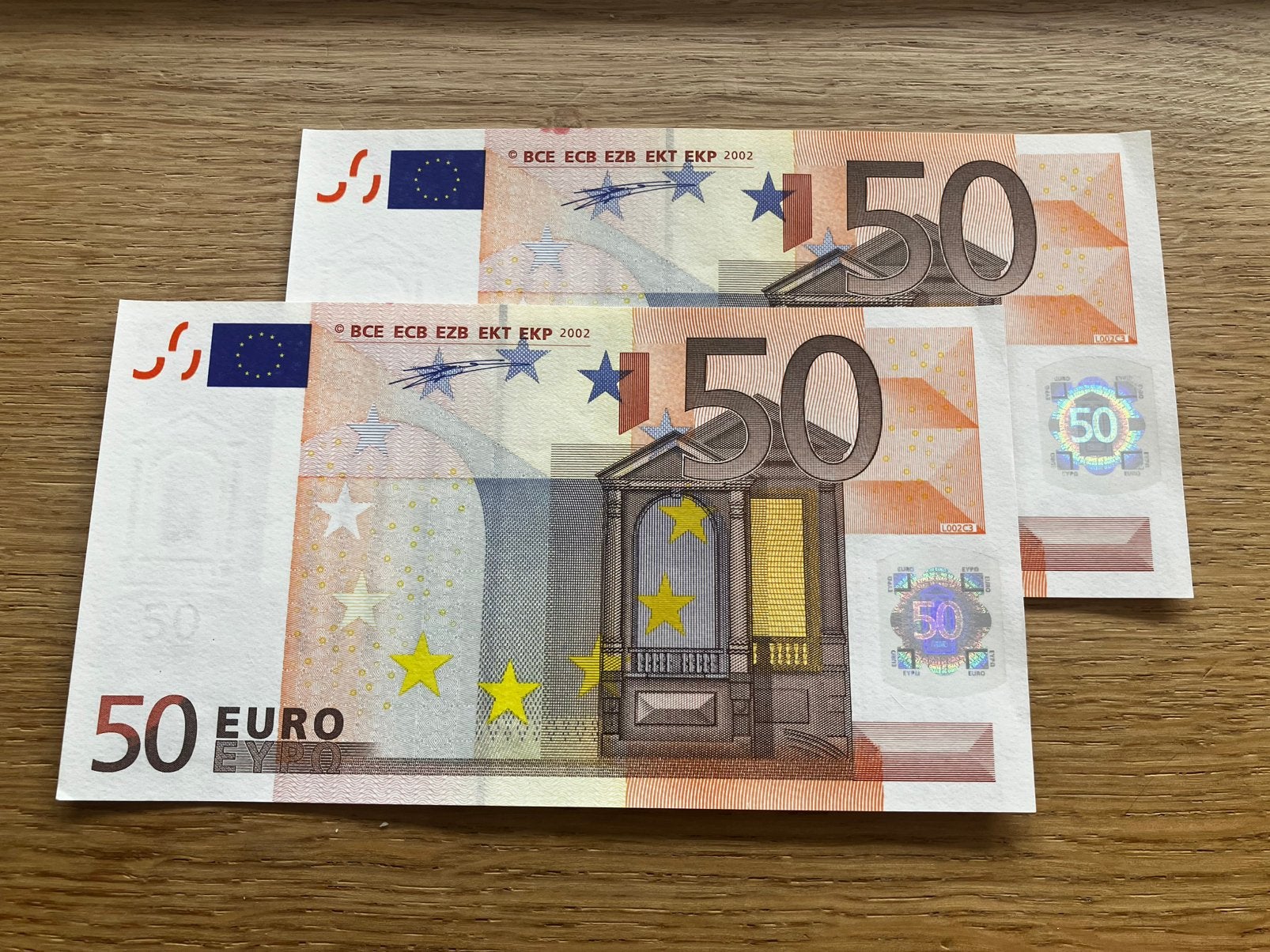 2x €50,- Wim Duisenberg - Frankrijk (U) UNC-, Ophalen of Verzenden, Frankrijk