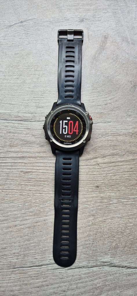 Garmin Fenix 3 met hartslagband en oplader., Gebruikt, Zwart, Garmin, Ophalen of Verzenden