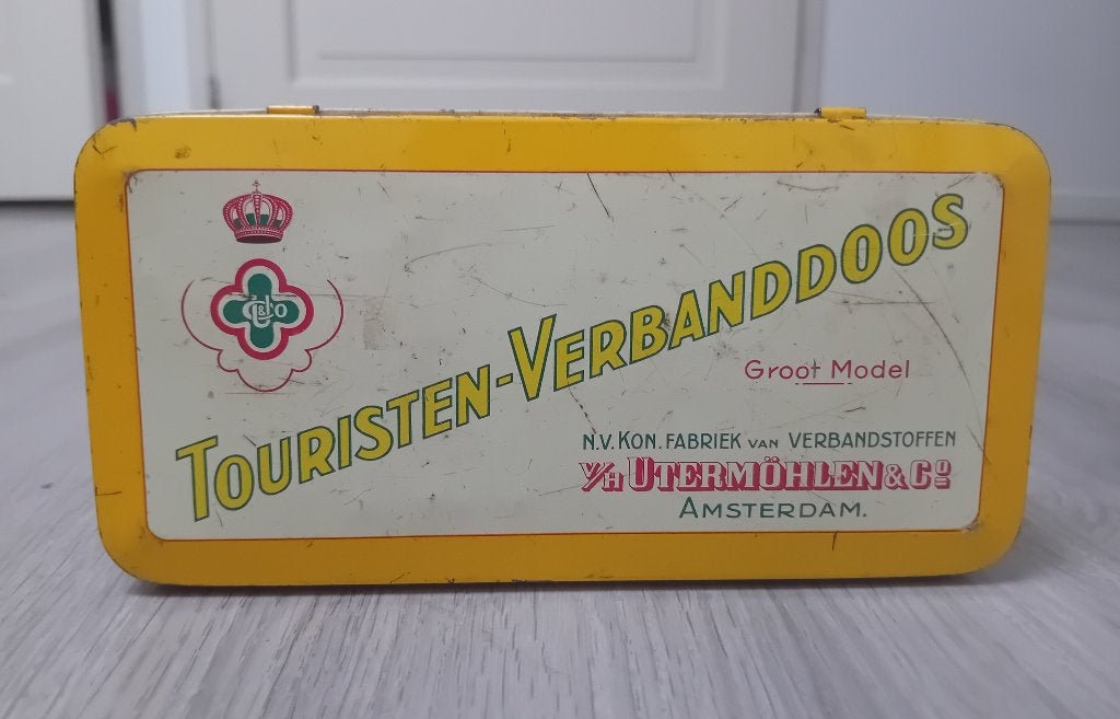 vintage touristen verbanddoos - n.v. v/h utermohlen & co, Verzamelen, Verzenden, Gebruikt, Overige