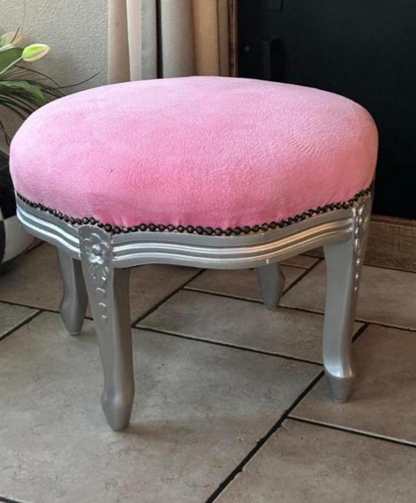 Roze met zilveren poef/krukje, Ophalen, Gebruikt, Overige typen