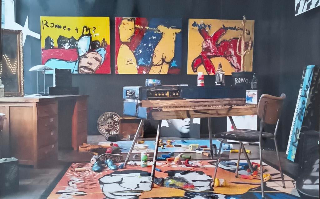 Foto van Herman Brood's werkatelier op Kodak papier, Ophalen of Verzenden, Foto