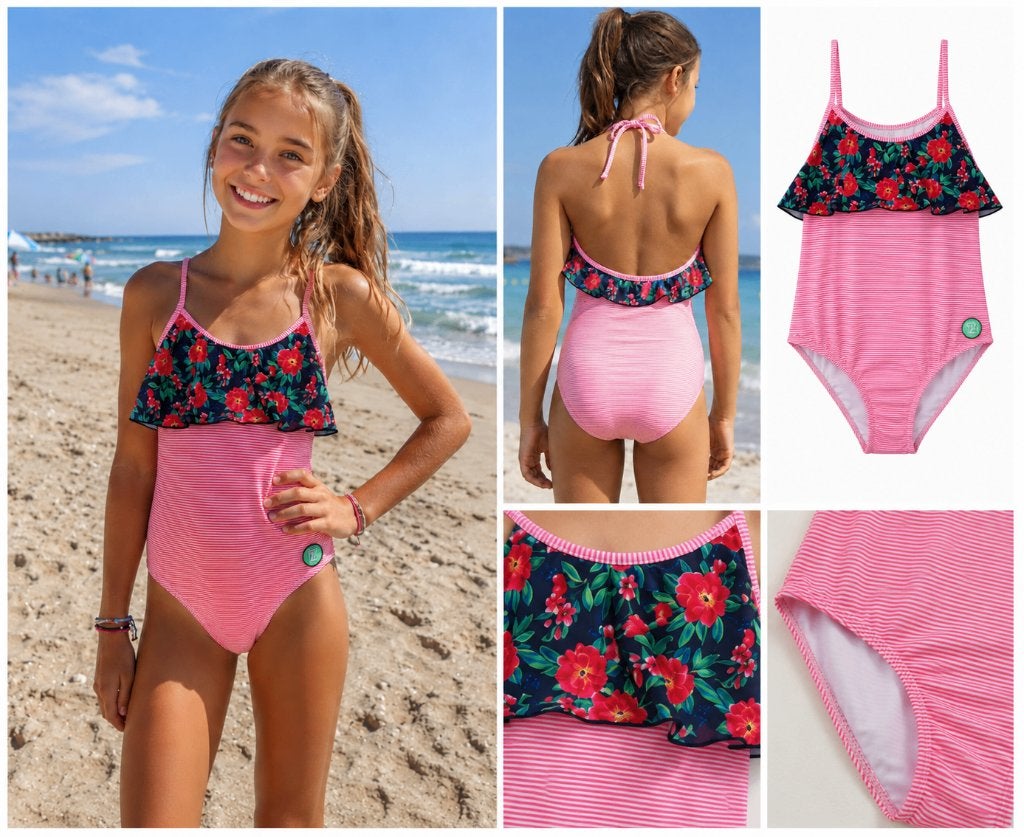 Badpak zwempak Zee&Zo Flower Roze maat 140 NIEUW, Kinderen en Baby's, Kinderkleding | Kinder-zwemkleding, SO, Meisje, Badpak, Nieuw