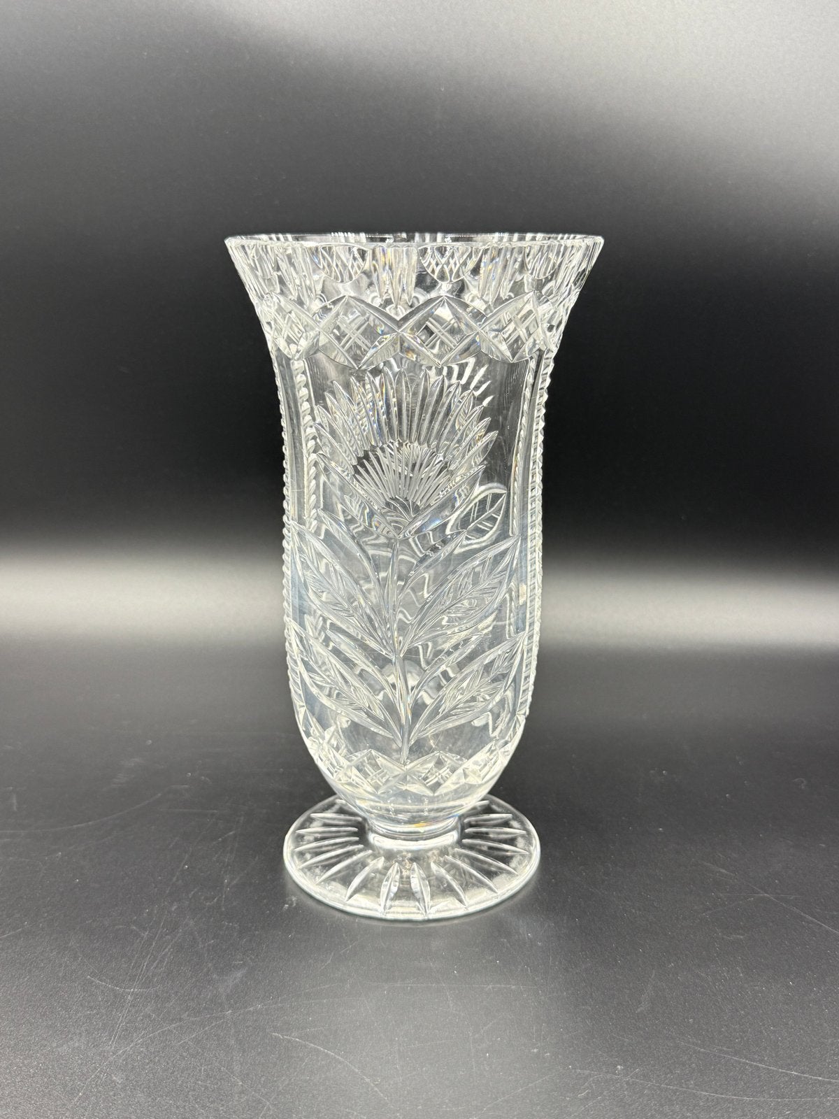 Boheemse geslepen kristallen vaas - 24% loodkristal, Antiek en Kunst, Antiek | Glas en Kristal, Ophalen of Verzenden