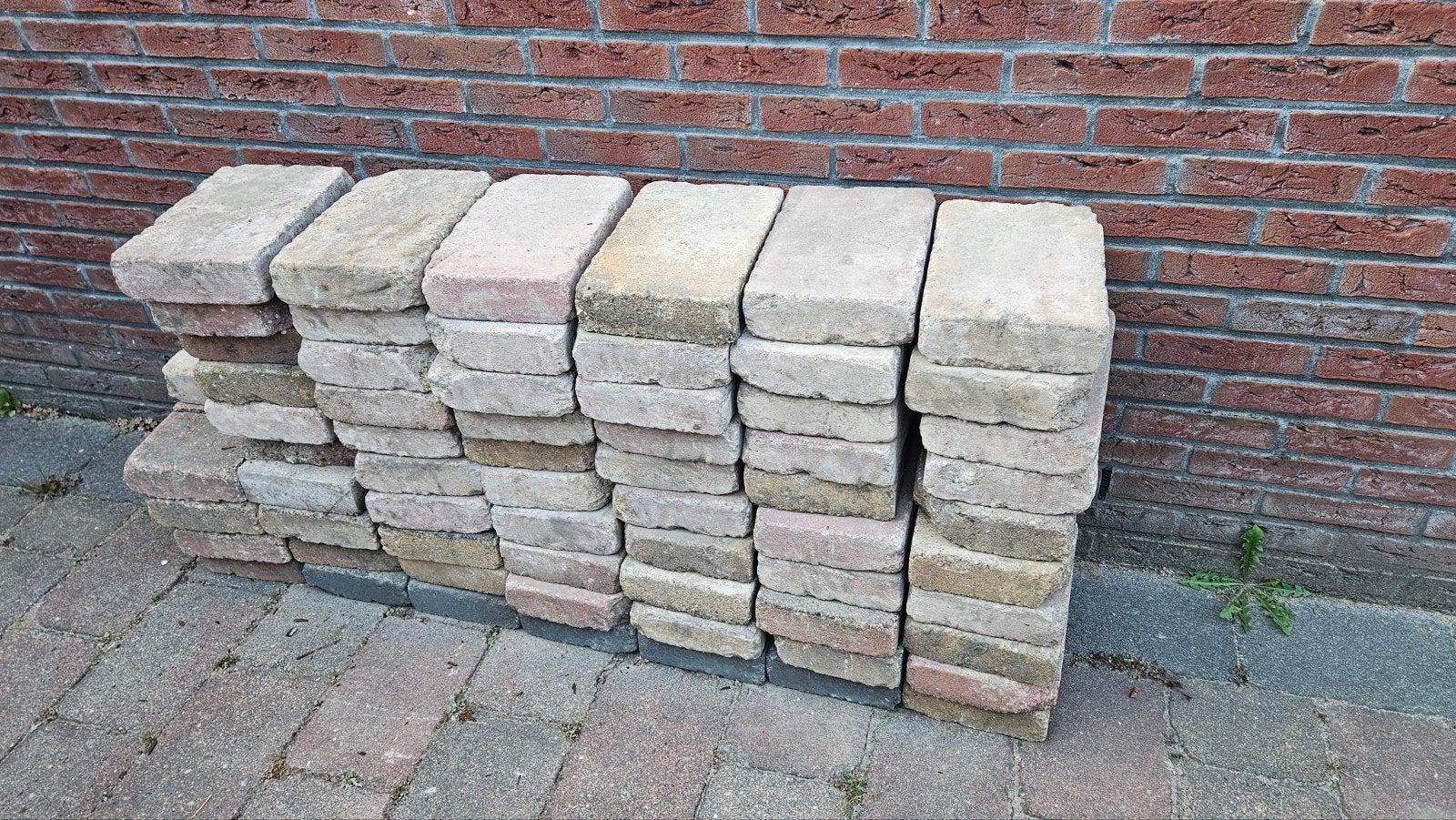 Getrommelde stenen 30x20 cm - 63 gekleurd, 25 grijs, Tuin en Terras, Tegels en Klinkers, Ophalen