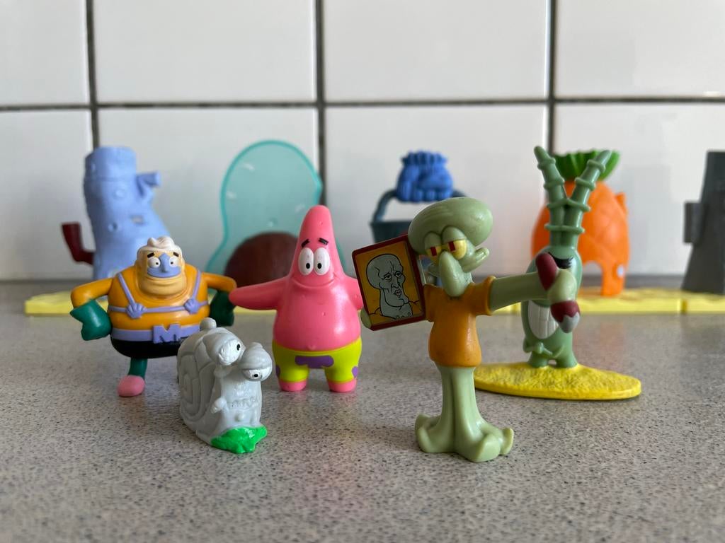 SpongeBob poppetje Octo Patrick Plankton Gerrit Meerminman, Ophalen of Verzenden, Zo goed als nieuw, Actiefiguur of Pop