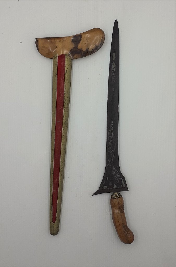 Antieke Keris Tilam Upih Pamor Tirta Teja Timoho-Hout KSR01, Antiek en Kunst, Wapen, Verzenden, Overige materialen, Indonesië