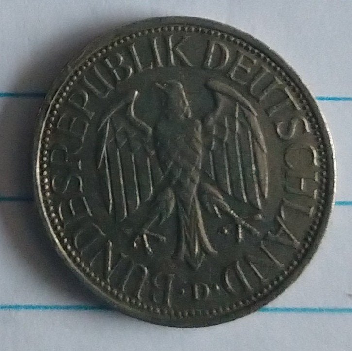 1 mark 1972D munt, volgnr 44.1, Ophalen of Verzenden, Duitsland, Losse munt