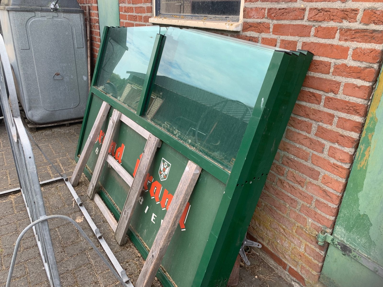 Windschermen cafe 195 cm breed 125 cm hoog, Ophalen of Verzenden, Gebruikt