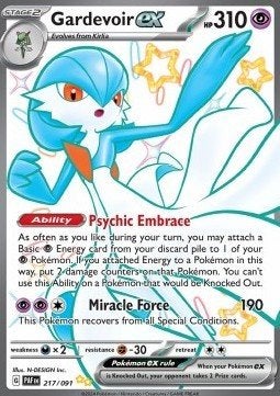 GARDEVOIR EX 217/091 - PALDEAN FATES, Ophalen of Verzenden, Nieuw, Losse kaart, Foil
