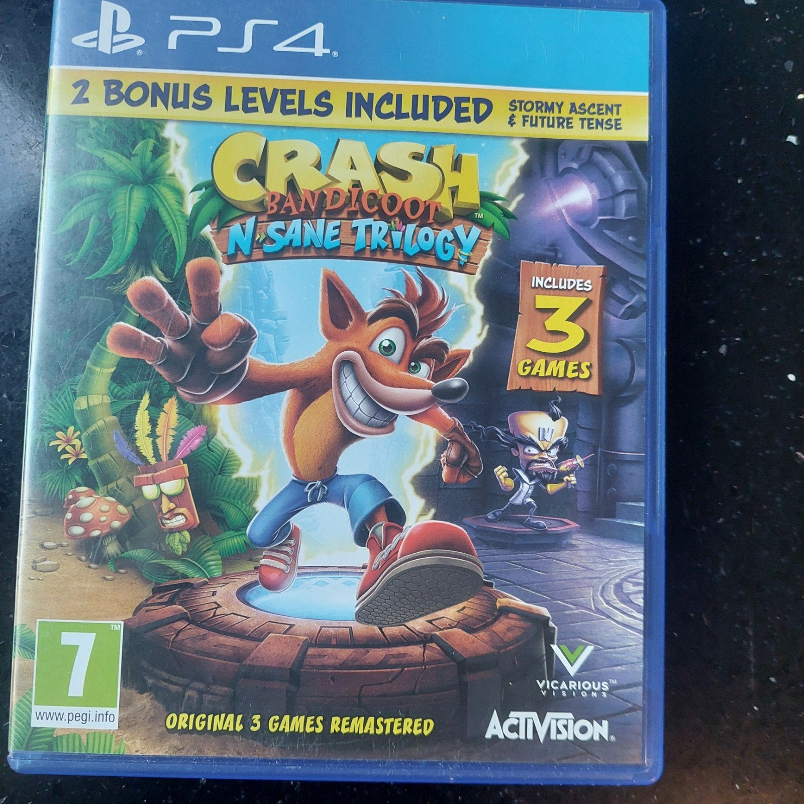 Crash Bandicoot N. Sane Trilogy PS4 - 3 games + 2 bonus, 1 speler, Ophalen of Verzenden, Zo goed als nieuw, Platform