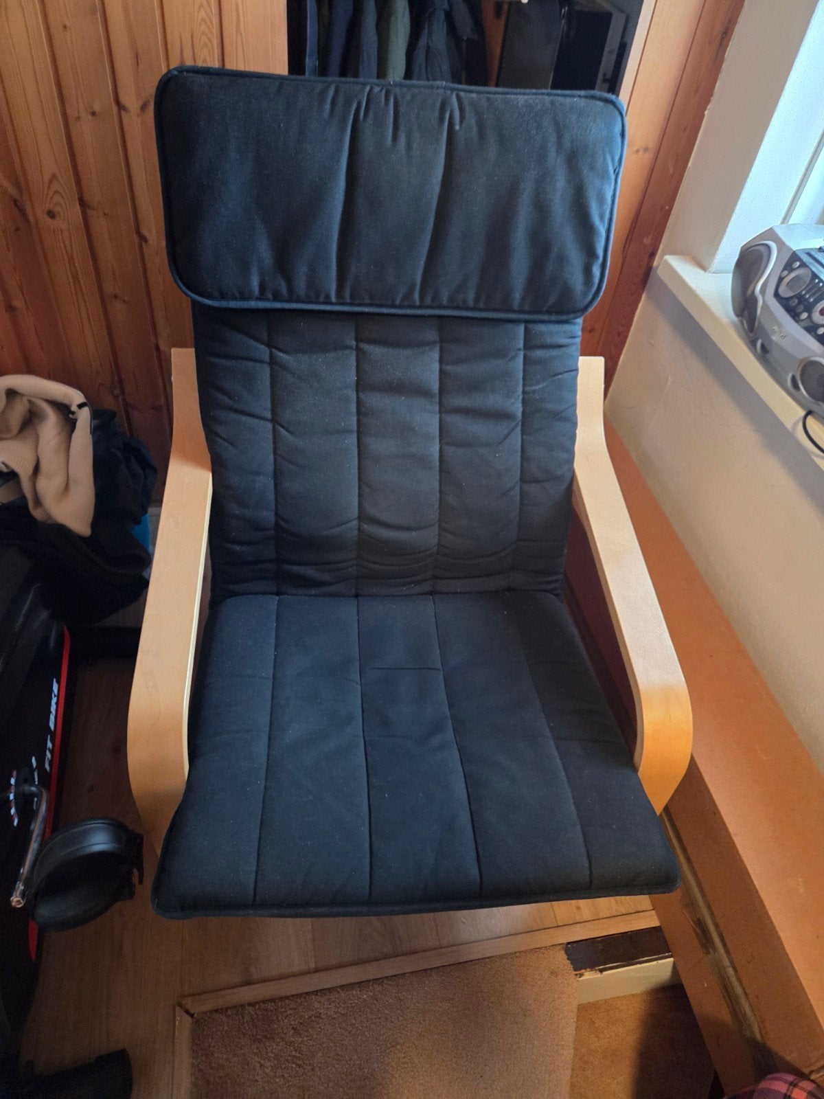 ikea poang Fauteuil zwart., Ophalen, Zo goed als nieuw, 75 tot 100 cm, 50 tot 75 cm
