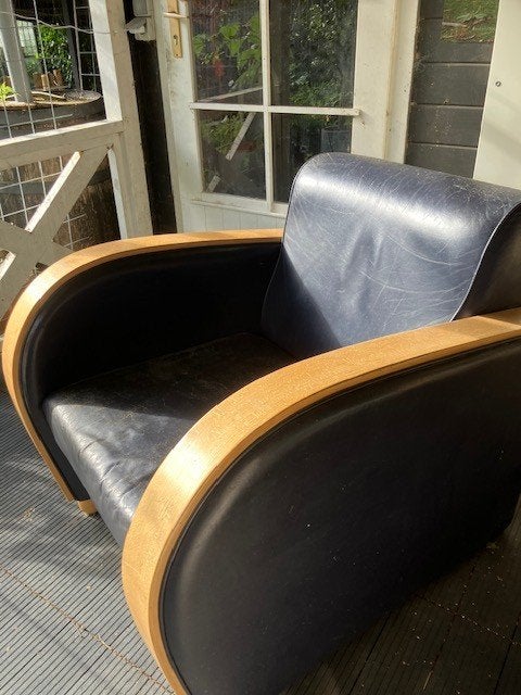 Fauteuil Rooker van Walter Wuis, Ophalen, Gebruikt, 50 tot 75 cm, Leer